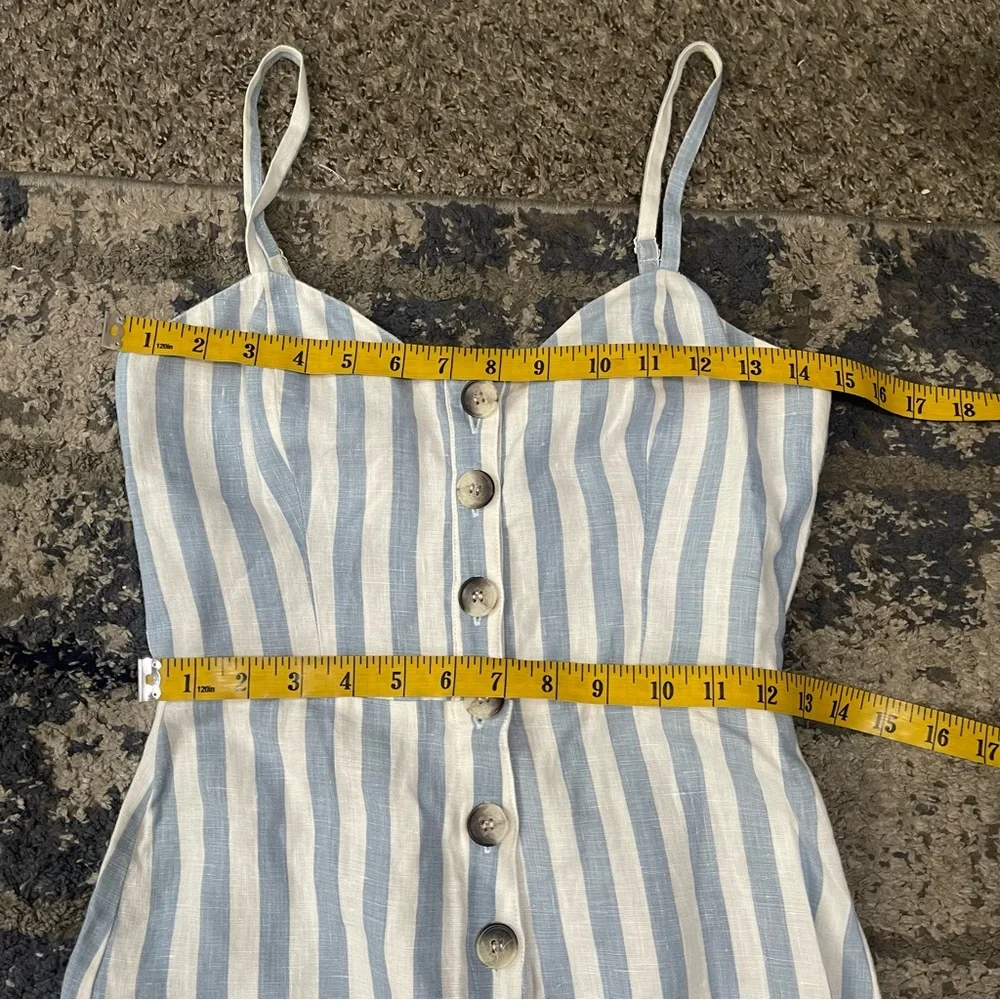 Reformation‎ Torta Striped Linen Jumpsuit Size 0